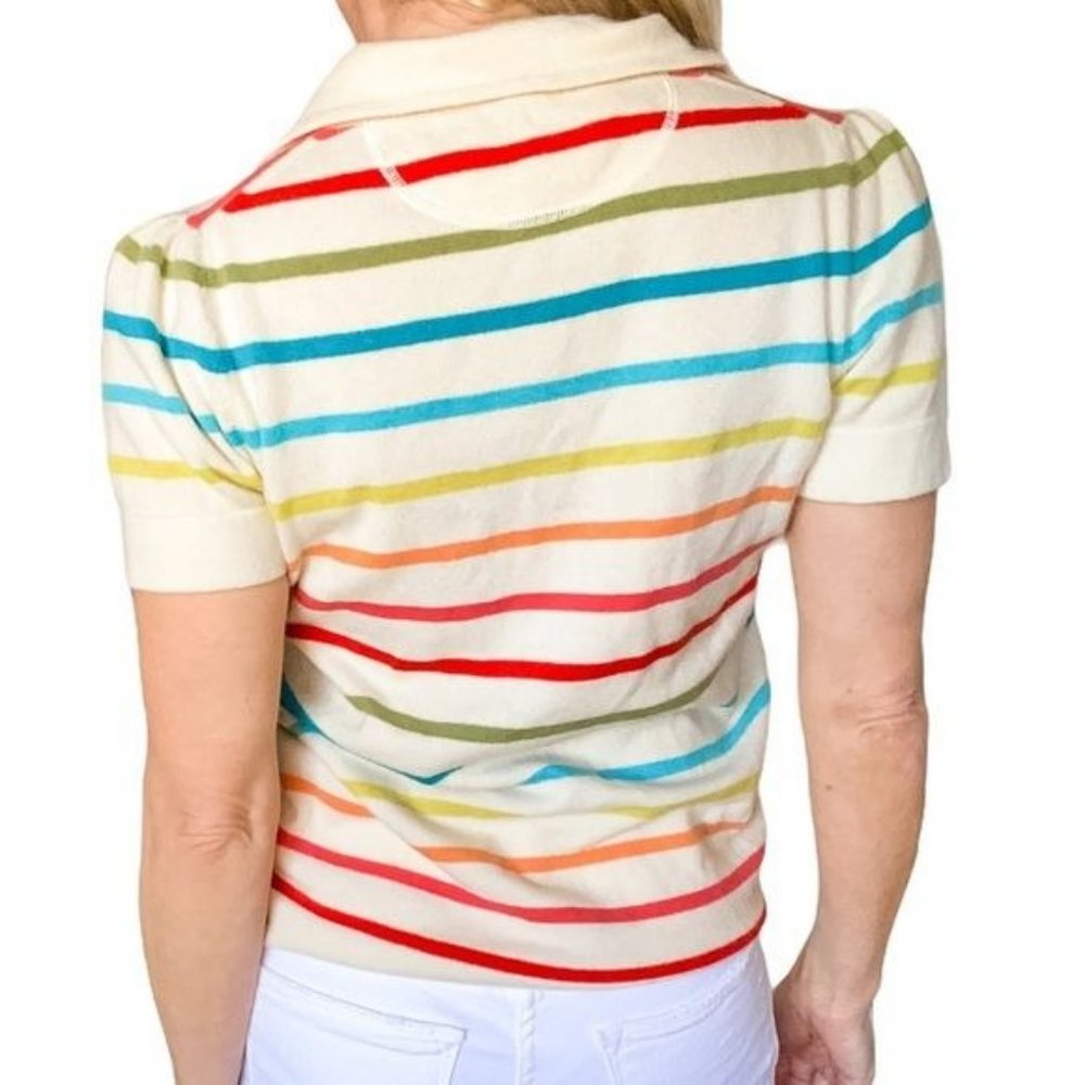 Coach Cashmere Stripe Top in Rainbow Cream - Picture 2 of 7